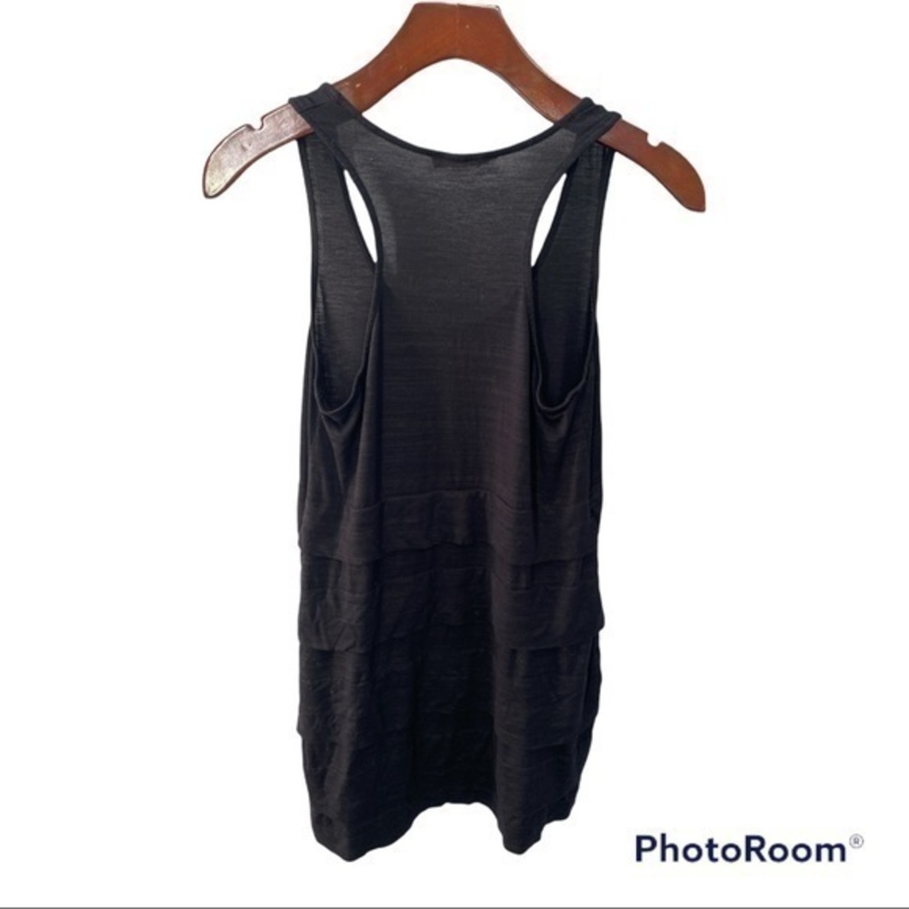 Lush Ruffled Black Racerback Blouse - Picture 3 of 5